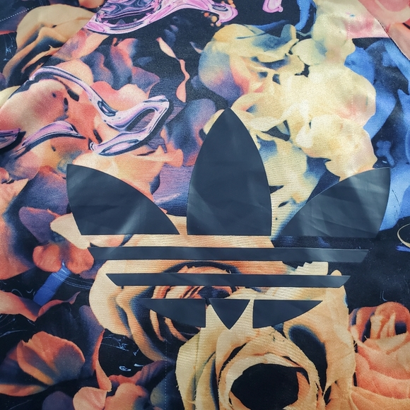 Adidas Originals J Rose Track Bomber Jacket Floral Logo Multicolor Full Zip Boho - Picture 5 of 6